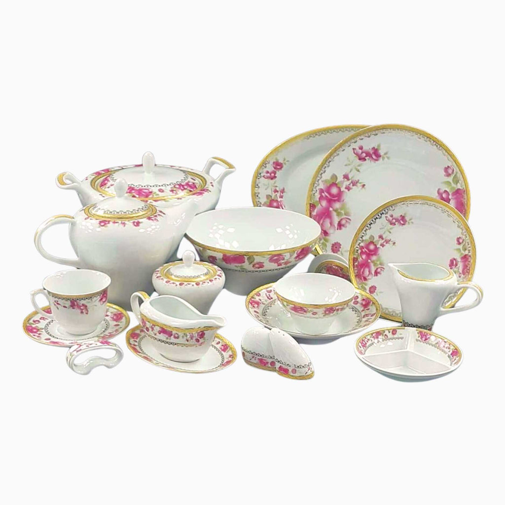 104-PIECE FLORAL DINNERWARE SET FOR 12-PERSON