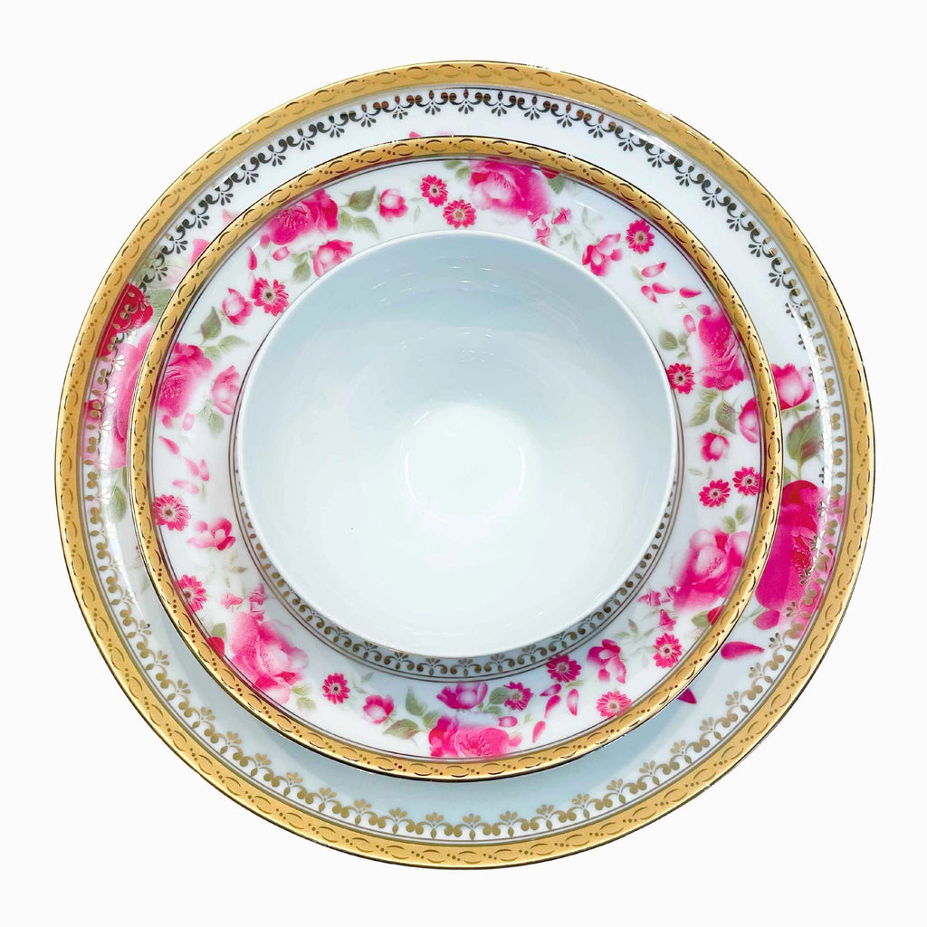 12-PERSON 104 PIECE FLORAL DINNERWARE SET