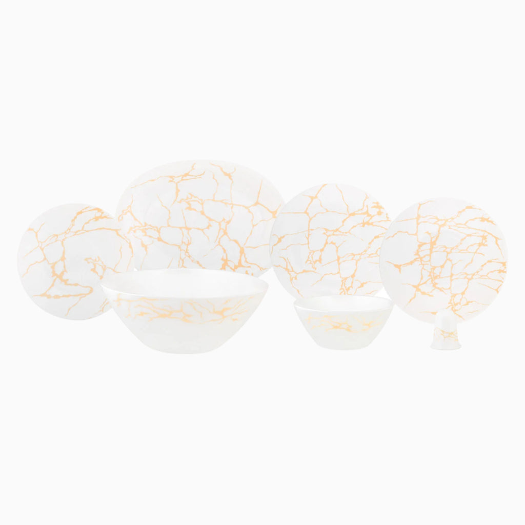 28-PIECE OPAL DINNERWARE SET,917goldmarble