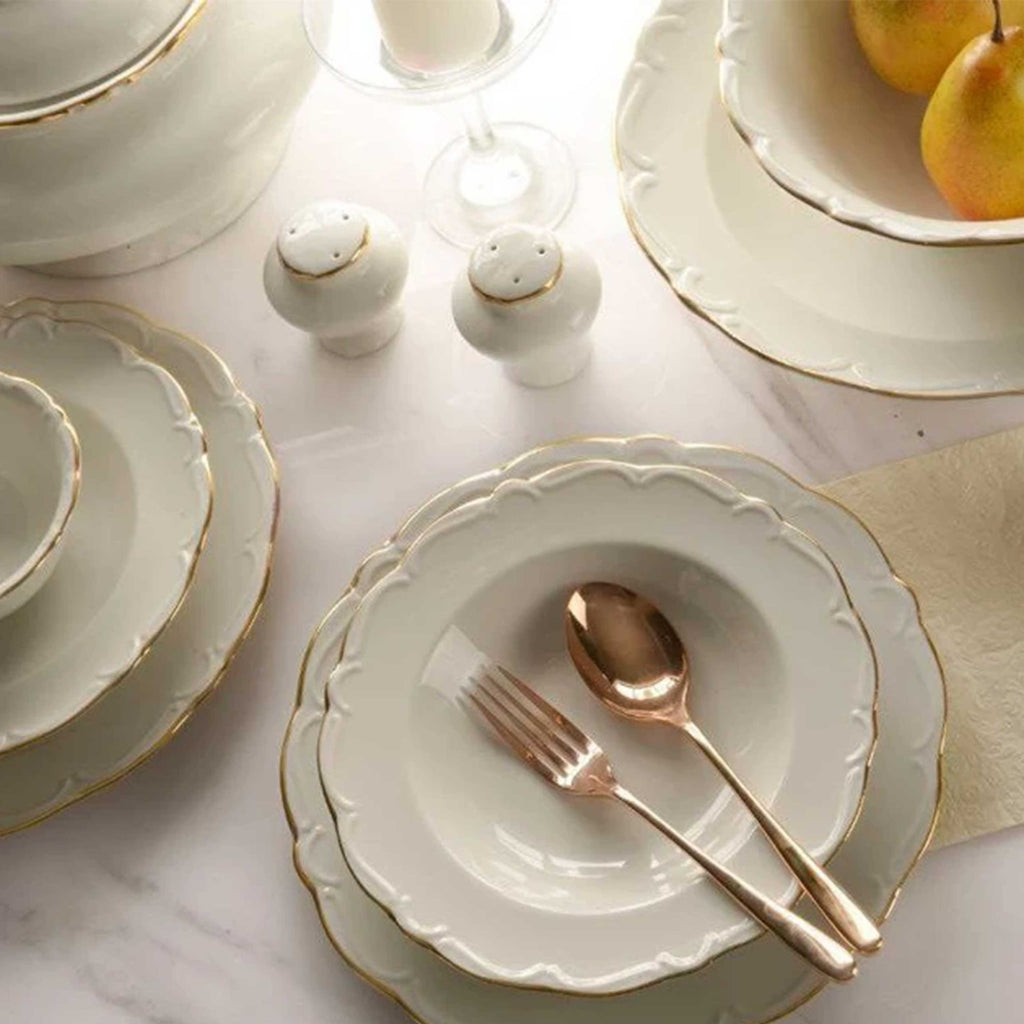 30-PIECE GOLDEN RIMMED DINNERWARE SET FOR 6-PERSON