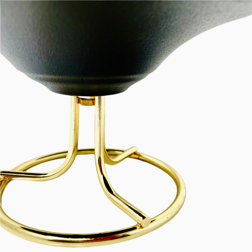 BLACK AND GOLD CANDY BOWL WITH LID