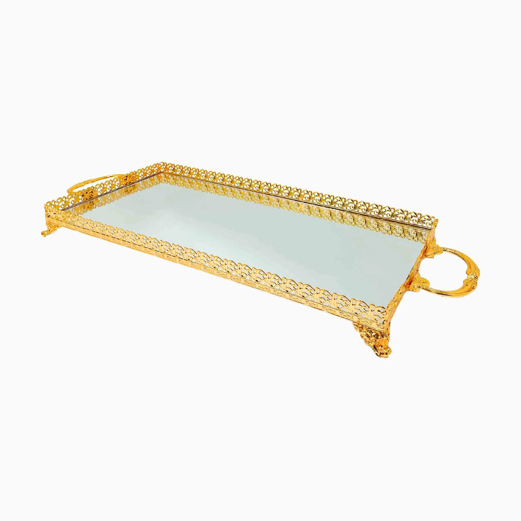 GOLD MIRROR SERVING TRAY