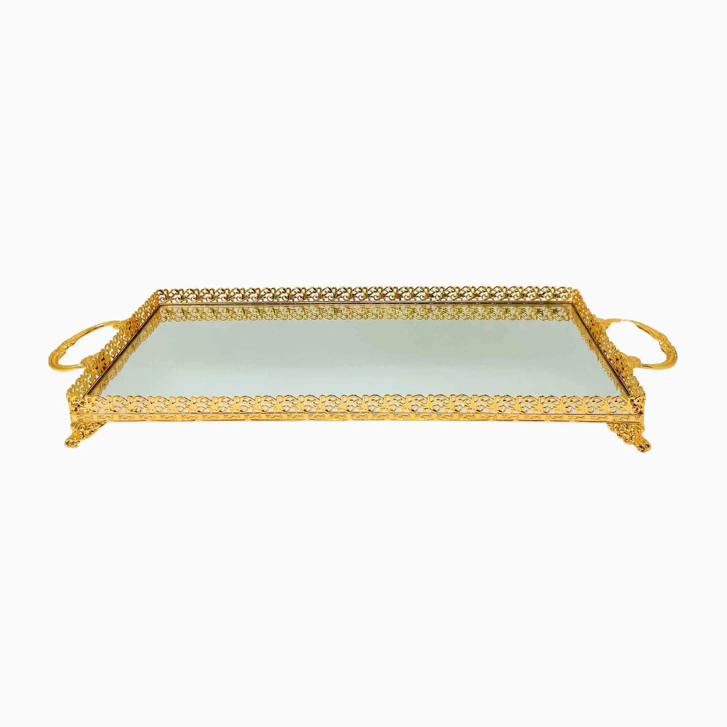 GOLD MIRROR SERVING TRAY