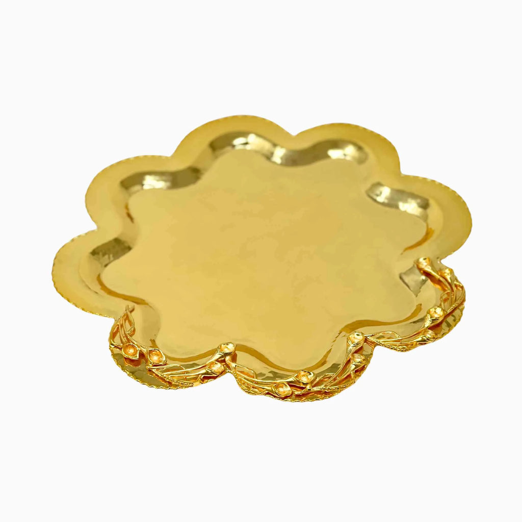 Gold Tray with Flower