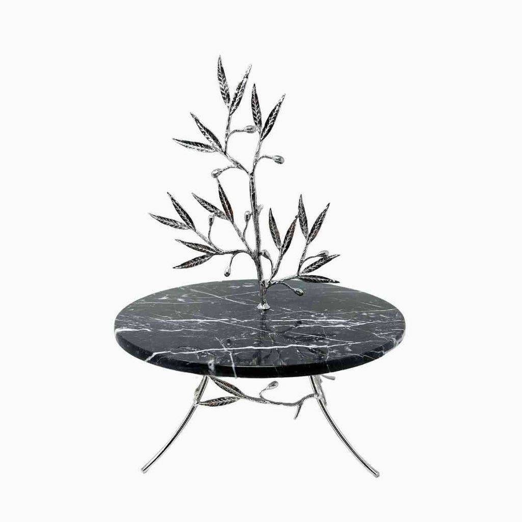 MARBLE SERVING DISH ON STAND