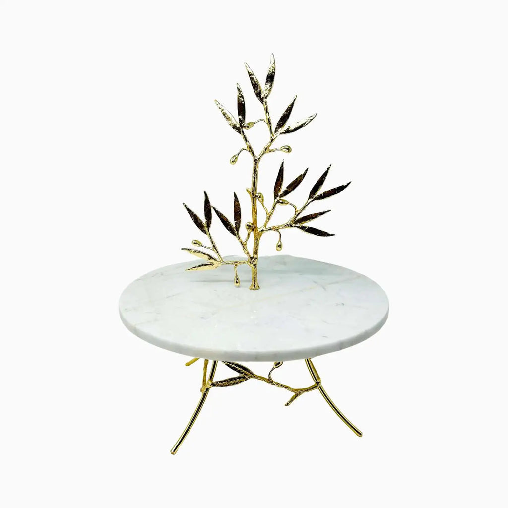 MARBLE SERVING DISH ON STAND