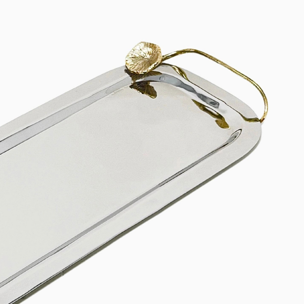 RECTANGULAR TRAY WITH MUSHROOM HANDLE