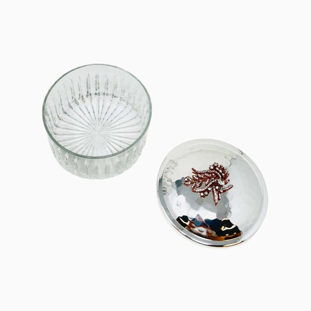 SMALL GLASS SERVING BOWL WITH LID