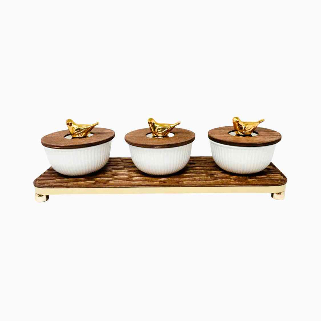 THREE SECTION SNACK BOWL TRAY