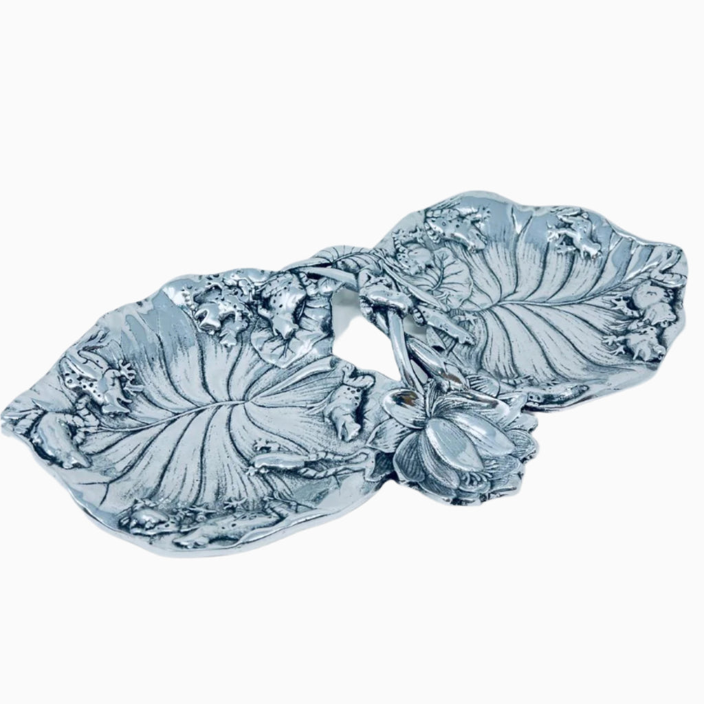 TWO SECTION FLOWER SWEET PLATE