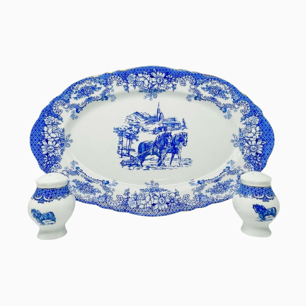 WHITE & BLUE DINNERWARE SET