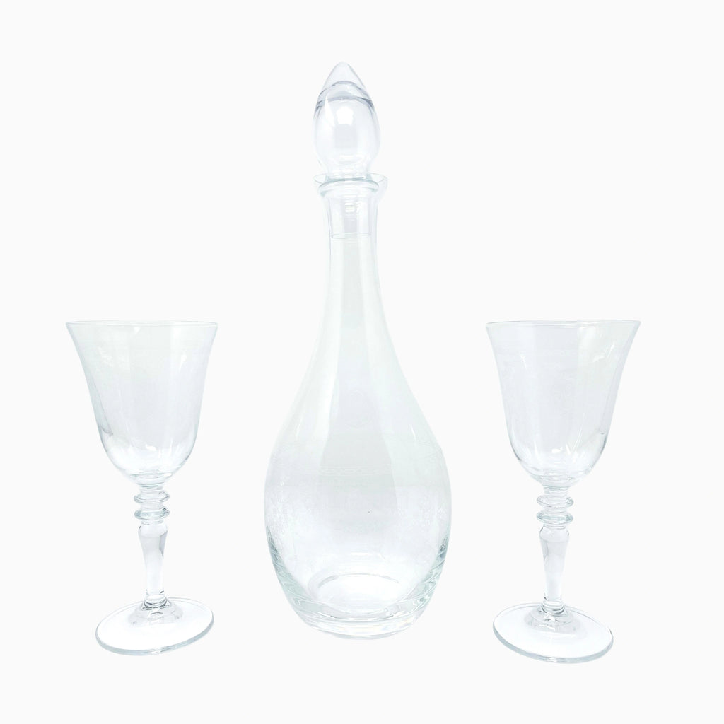 WINE VESSEL AND SIX PIECE GLASS SET