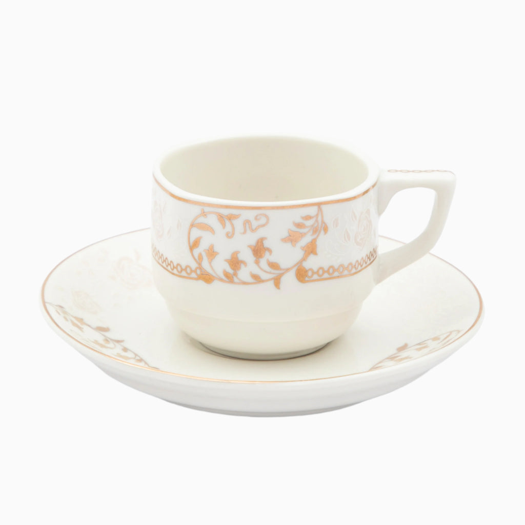 98-PIECE WHITE & GOLD PAOLA DINNERWARE SET FOR 12-PERSON