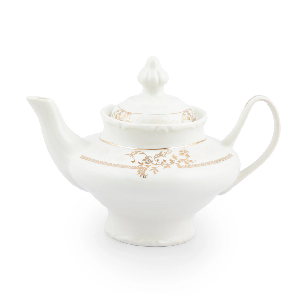 98-PIECE WHITE & GOLD PAOLA DINNERWARE SET FOR 12-PERSON