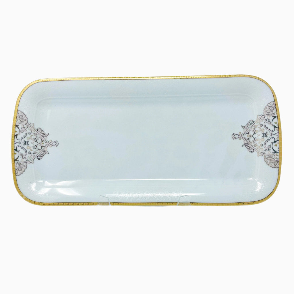 105-PIECE WHITE & GOLD DINNERWARE SET FOR 12-PERSON