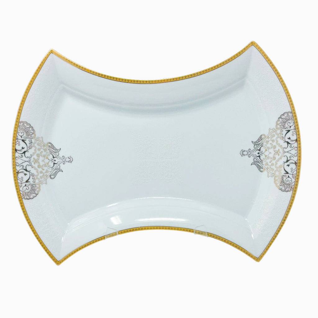 105-PIECE WHITE & GOLD DINNERWARE SET FOR 12-PERSON