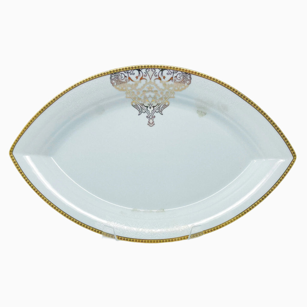 105-PIECE WHITE & GOLD DINNERWARE SET FOR 12-PERSON