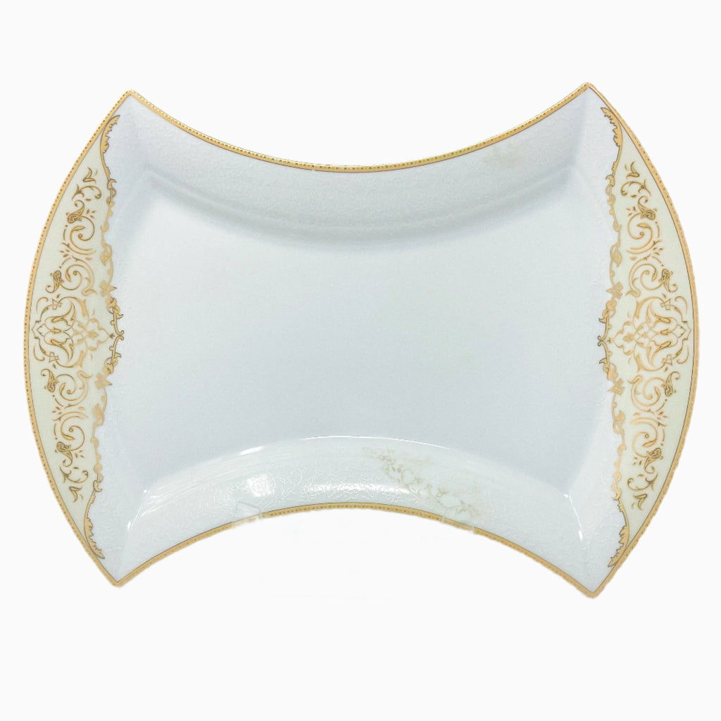105-PIECE WHITE & GOLD DINNERWARE SET FOR 12-PERSON