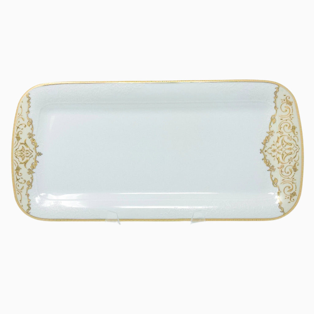 105-PIECE WHITE & GOLD DINNERWARE SET FOR 12-PERSON