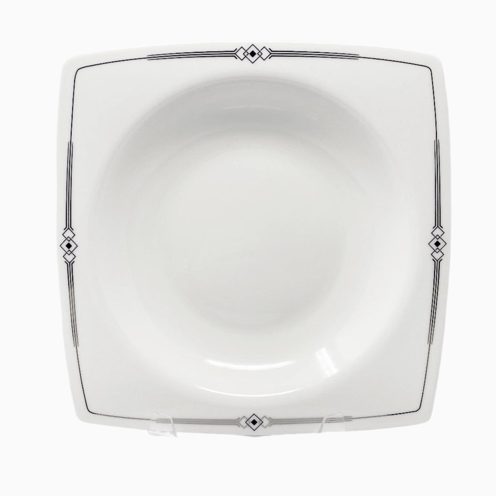 62-PIECE WHITE & BLACK DINNERWARE SET FOR 12-PERSON