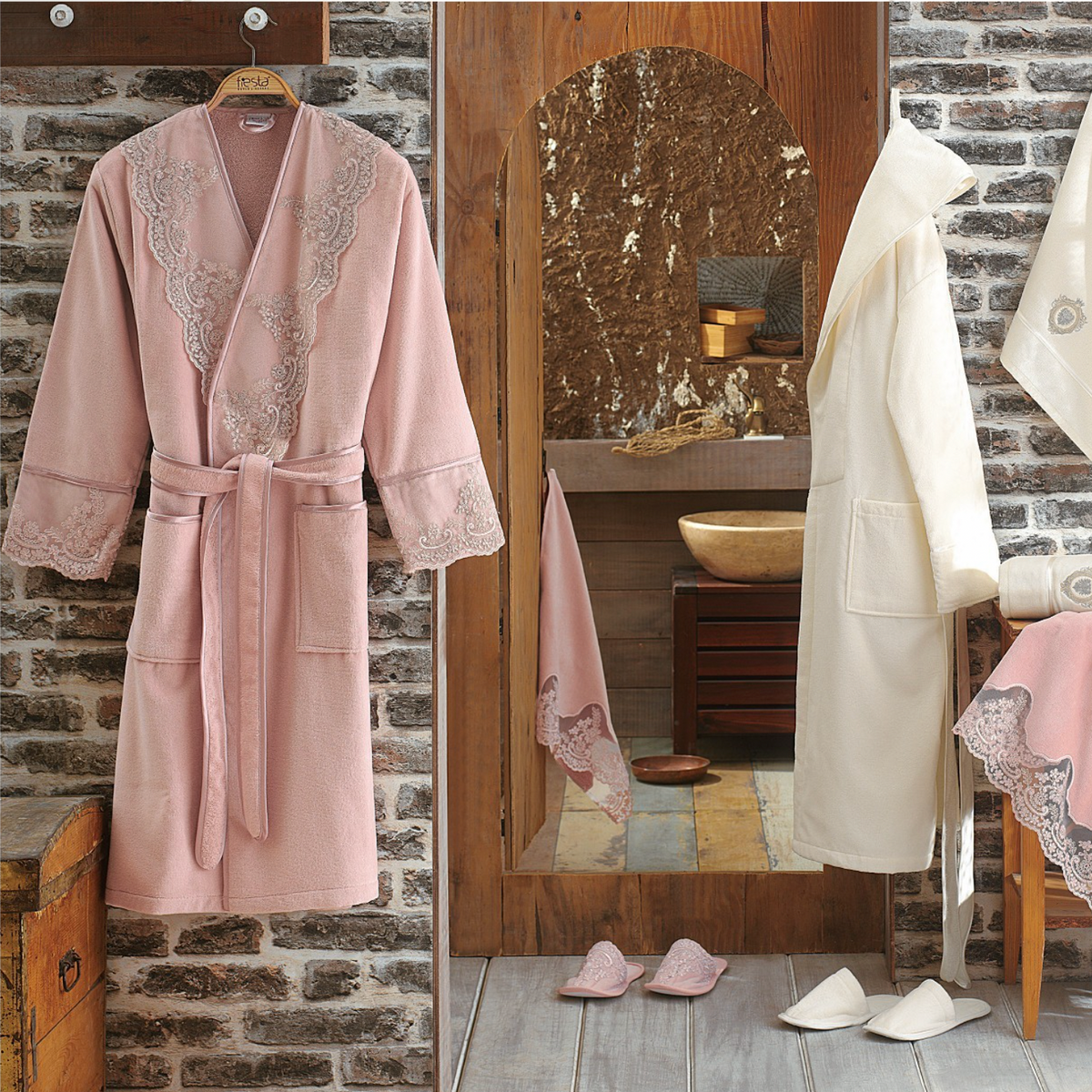 8-PIECE BAMBOO BATHROBE SET FOR COUPLES, PARIS – Noble Home Gifts