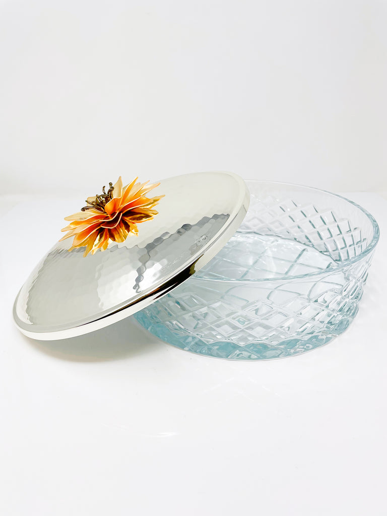 ROUND GLASS SERVING BOWL