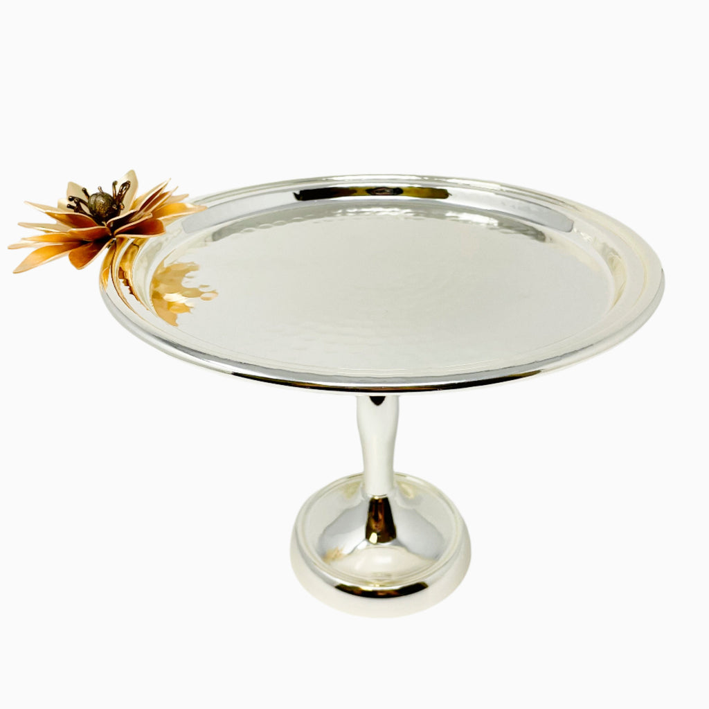 SILVER TONE CAKE STAND