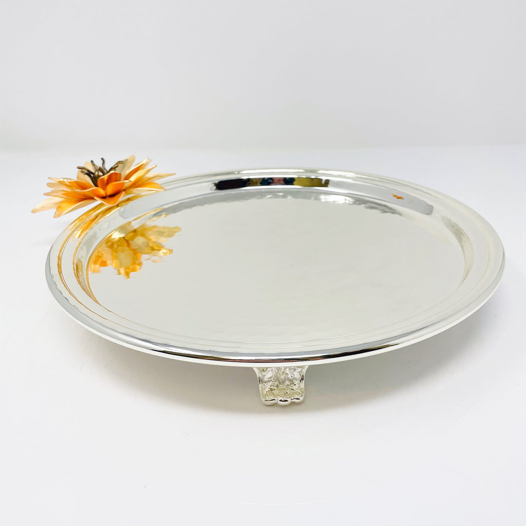 SILVER TONE CAKE STAND