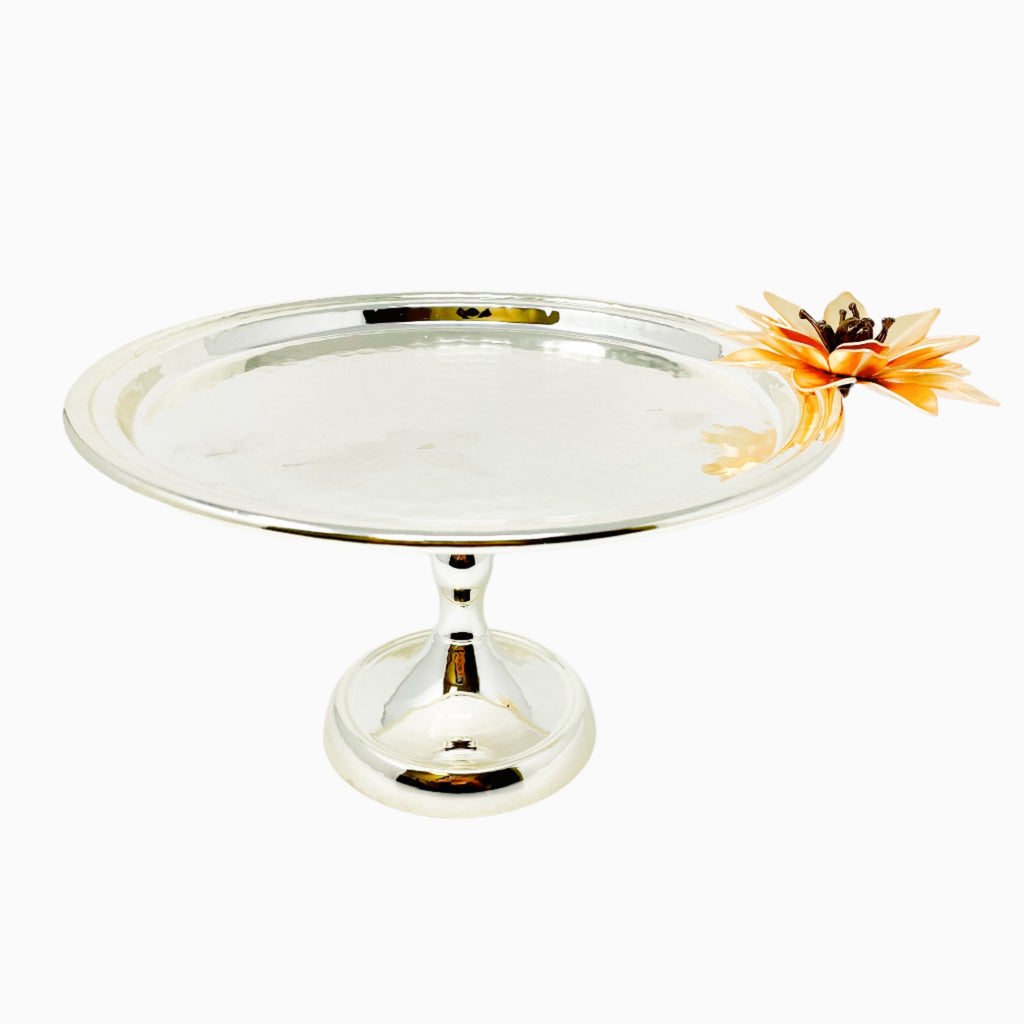 SILVER TONE CAKE STAND