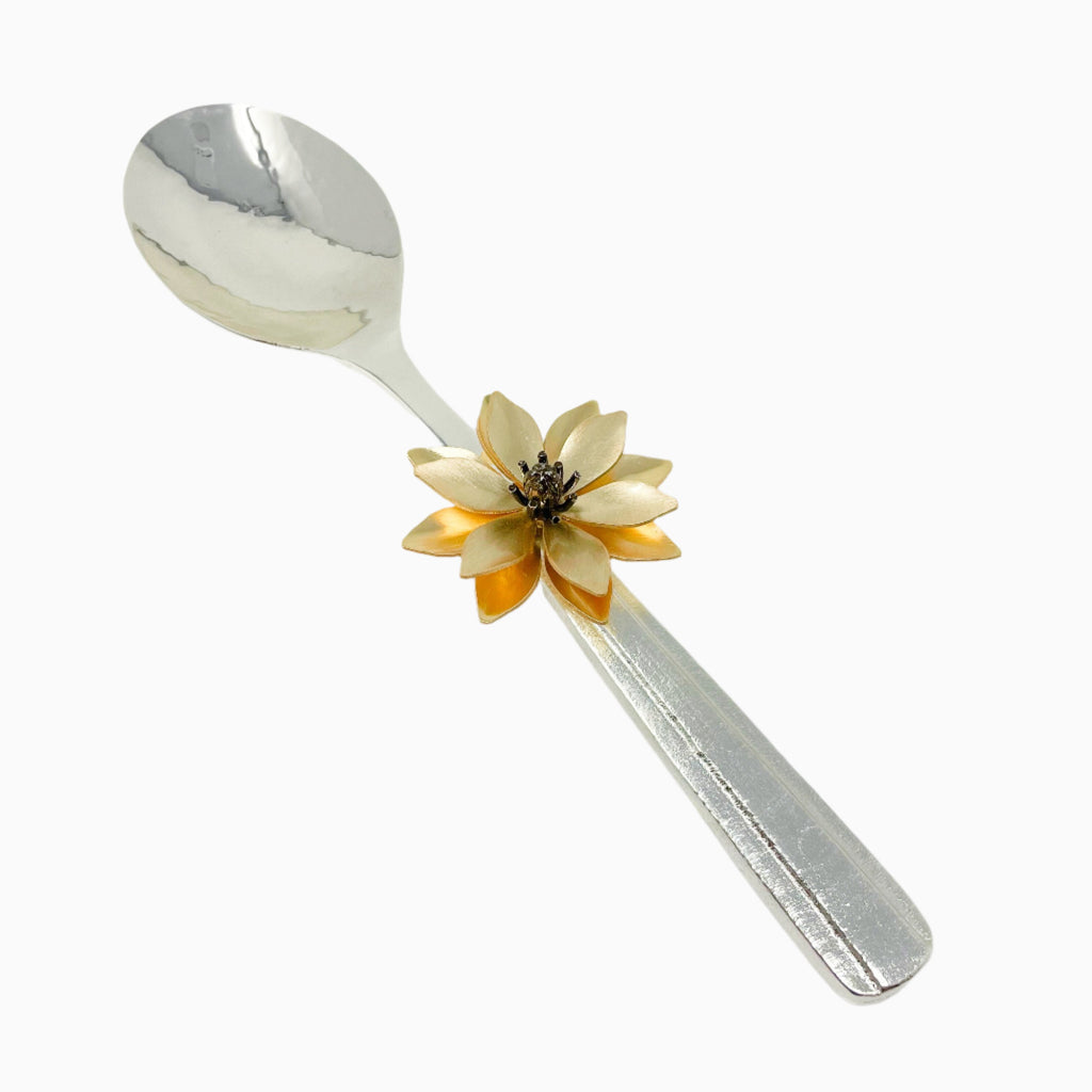 SILVER TONE SALAD SPOON