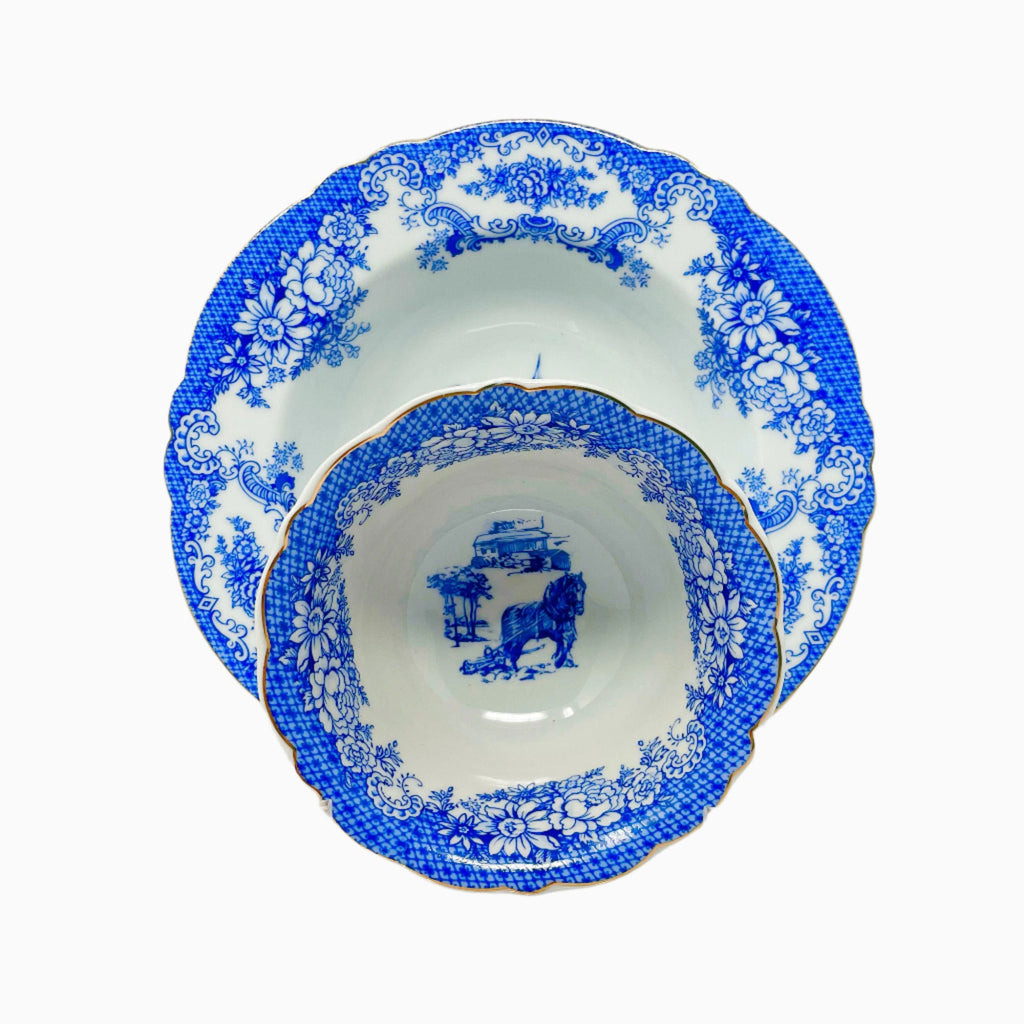 WHITE & BLUE DINNERWARE SET